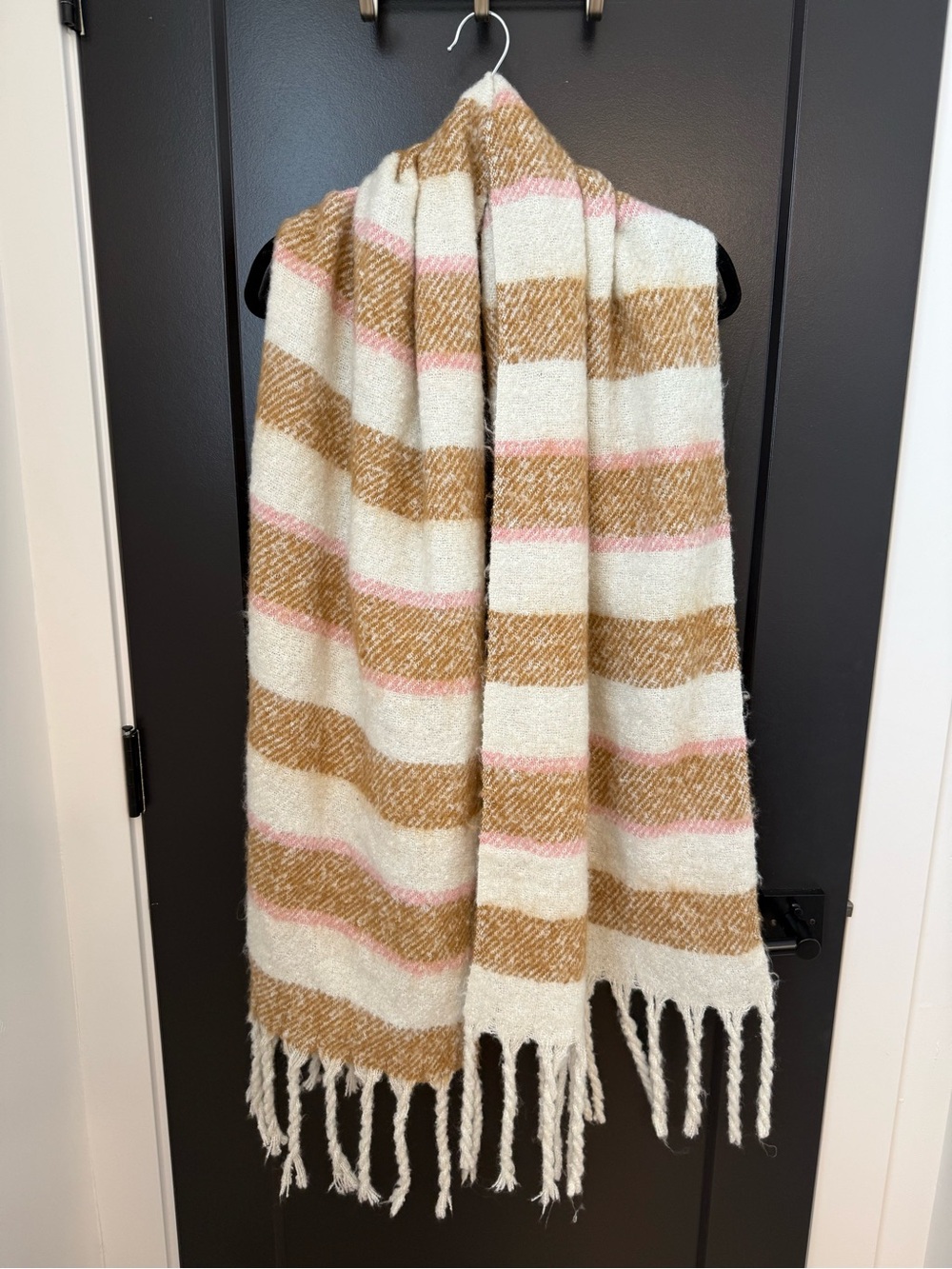 Anthropologie Winter Scarf- Cream, Tan & Pink